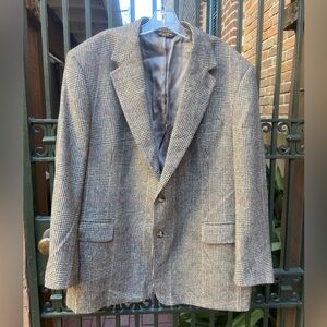 Brooks Brothers Gray Checkered Blazer camel hair 44R